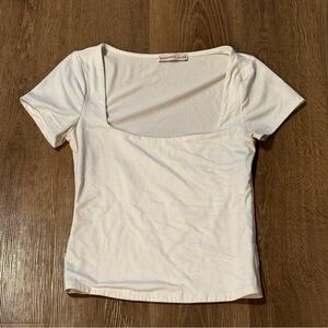 Sincerely Jules Off-White Square Neck Tee